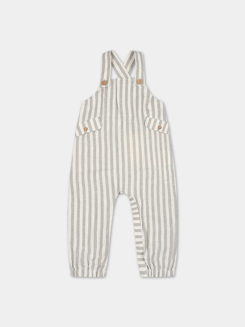 Ivory dungarees for babykids with logo